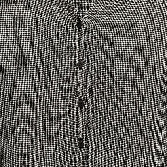 Eileen Fisher Houndstooth Black and White Blouse Size Small - Picture 4 of 8